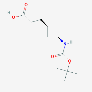 3-[(1R,3S)-2,2-Dimethyl-3-[(2-methylpropan-2-yl)oxycarbonylamino]cyclobutyl]propanoic acid