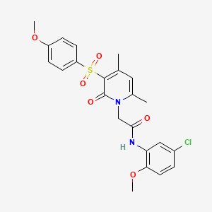 molecular formula C23H23ClN2O6S B2852312 N-(5-chloro-2-methoxyphenyl)-2-[3-(4-methoxybenzenesulfonyl)-4,6-dimethyl-2-oxo-1,2-dihydropyridin-1-yl]acetamide CAS No. 946215-85-6