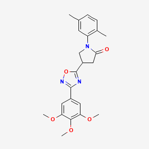 molecular formula C23H25N3O5 B2852317 1-(2,5-Dimethylphenyl)-4-[3-(3,4,5-trimethoxyphenyl)-1,2,4-oxadiazol-5-yl]pyrrolidin-2-one CAS No. 946267-83-0