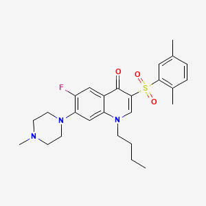1-butyl-3-((2,5-dimethylphenyl)sulfonyl)-6-fluoro-7-(4-methylpiperazin-1-yl)quinolin-4(1H)-one