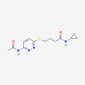 4-((6-acetamidopyridazin-3-yl)thio)-N-cyclopropylbutanamide