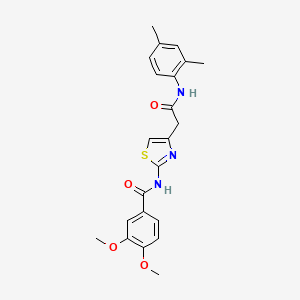 molecular formula C22H23N3O4S B2852329 N-(4-{[(2,4-dimethylphenyl)carbamoyl]methyl}-1,3-thiazol-2-yl)-3,4-dimethoxybenzamide CAS No. 1005295-09-9