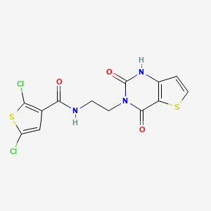 molecular formula C13H9Cl2N3O3S2 B2852335 2,5-dichloro-N-(2-(2,4-dioxo-1,2-dihydrothieno[3,2-d]pyrimidin-3(4H)-yl)ethyl)thiophene-3-carboxamide CAS No. 1903048-67-8
