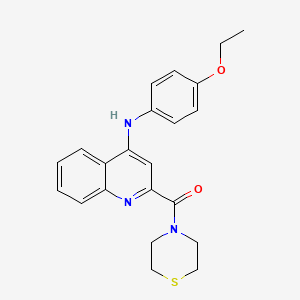 (4-((4-Ethoxyphenyl)amino)quinolin-2-yl)(thiomorpholino)methanone