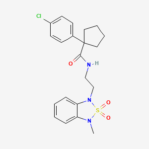 1-(4-chlorophenyl)-N-(2-(3-methyl-2,2-dioxidobenzo[c][1,2,5]thiadiazol-1(3H)-yl)ethyl)cyclopentanecarboxamide
