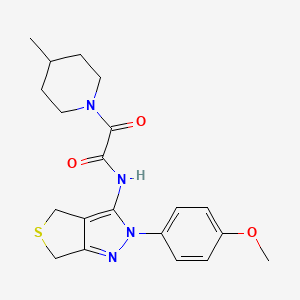 molecular formula C20H24N4O3S B2852347 N-[2-(4-methoxyphenyl)-2H,4H,6H-thieno[3,4-c]pyrazol-3-yl]-2-(4-methylpiperidin-1-yl)-2-oxoacetamide CAS No. 899741-66-3