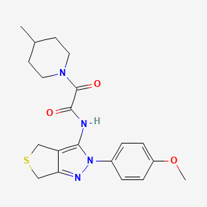 N-[2-(4-methoxyphenyl)-4,6-dihydrothieno[3,4-c]pyrazol-3-yl]-2-(4-methylpiperidin-1-yl)-2-oxoacetamide