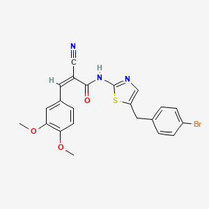 (Z)-N-(5-(4-bromobenzyl)thiazol-2-yl)-2-cyano-3-(3,4-dimethoxyphenyl)acrylamide