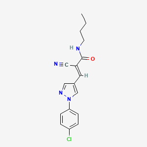 (E)-N-butyl-3-[1-(4-chlorophenyl)pyrazol-4-yl]-2-cyanoprop-2-enamide