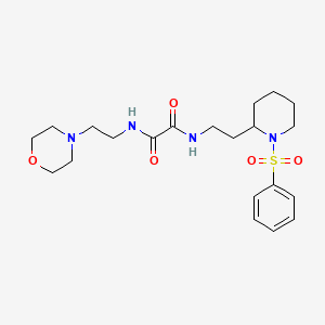 N1-(2-morpholinoethyl)-N2-(2-(1-(phenylsulfonyl)piperidin-2-yl)ethyl)oxalamide