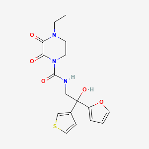 4-ethyl-N-[2-(furan-2-yl)-2-hydroxy-2-(thiophen-3-yl)ethyl]-2,3-dioxopiperazine-1-carboxamide