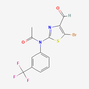 N-(5-bromo-4-formyl-1,3-thiazol-2-yl)-N-[3-(trifluoromethyl)phenyl]acetamide