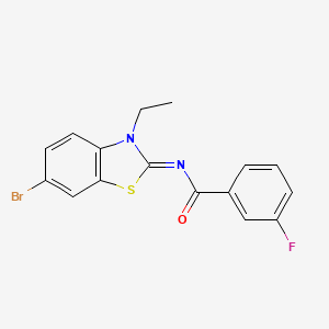 (E)-N-(6-bromo-3-ethylbenzo[d]thiazol-2(3H)-ylidene)-3-fluorobenzamide