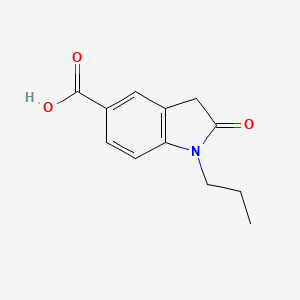 molecular formula C12H13NO3 B2852377 2-Oxo-1-propyl-5-indolinecarboxylic acid CAS No. 1597248-98-0