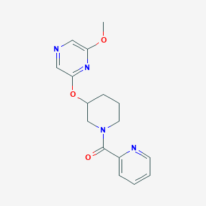 molecular formula C16H18N4O3 B2852379 (3-((6-Methoxypyrazin-2-yl)oxy)piperidin-1-yl)(pyridin-2-yl)methanone CAS No. 2034580-94-2