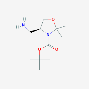 molecular formula C11H22N2O3 B2852383 (S)-tert-Butyl 4-(aminomethyl)-2,2-dimethyloxazolidine-3-carboxylate CAS No. 1186497-83-5