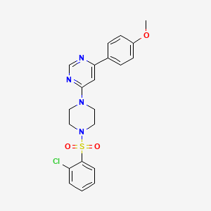 4-(4-((2-Chlorophenyl)sulfonyl)piperazin-1-yl)-6-(4-methoxyphenyl)pyrimidine