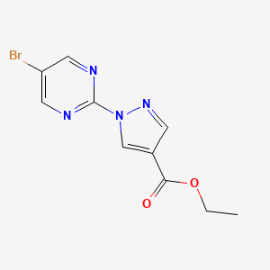 molecular formula C10H9BrN4O2 B2852387 Ethyl 1-(5-bromopyrimidin-2-yl)pyrazole-4-carboxylate CAS No. 1507765-67-4