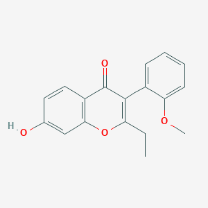 molecular formula C18H16O4 B2852389 2-ethyl-7-hydroxy-3-(2-methoxyphenyl)-4H-chromen-4-one CAS No. 323575-75-3