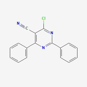 molecular formula C17H10ClN3 B2852392 4-Chloro-2,6-diphenylpyrimidine-5-carbonitrile CAS No. 737-53-1