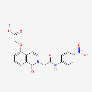 molecular formula C20H17N3O7 B2852399 methyl 2-[(2-{[(4-nitrophenyl)carbamoyl]methyl}-1-oxo-1,2-dihydroisoquinolin-5-yl)oxy]acetate CAS No. 868225-21-2