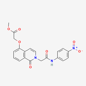 molecular formula C20H17N3O7 B2852399 Methyl 2-[2-[2-(4-nitroanilino)-2-oxoethyl]-1-oxoisoquinolin-5-yl]oxyacetate CAS No. 868225-21-2