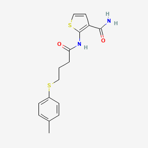 2-(4-(p-Tolylthio)butanamido)thiophene-3-carboxamide