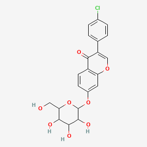 molecular formula C21H19ClO8 B2852410 3-(4-chlorophenyl)-7-((3,4,5-trihydroxy-6-(hydroxymethyl)tetrahydro-2H-pyran-2-yl)oxy)-4H-chromen-4-one CAS No. 1093230-81-9