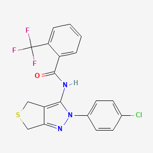 N-[2-(4-chlorophenyl)-4,6-dihydrothieno[3,4-c]pyrazol-3-yl]-2-(trifluoromethyl)benzamide