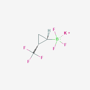 molecular formula C4H4BF6K B2852416 trans-Potassium trifluoro(2-(trifluoromethyl)cyclopropyl)borate CAS No. 2388503-35-1