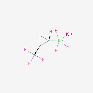 molecular formula C4H4BF6K B2852416 Potassium trans-trifluoro(2-(trifluoromethyl)cyclopropyl)borate CAS No. 2388503-35-1