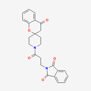 molecular formula C24H22N2O5 B2852419 2-(3-Oxo-3-(4-oxospiro[chroman-2,4'-piperidin]-1'-yl)propyl)isoindoline-1,3-dione CAS No. 877811-30-8