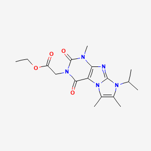 molecular formula C17H23N5O4 B2852420 Ethyl 2-(4,7,8-trimethyl-1,3-dioxo-6-propan-2-ylpurino[7,8-a]imidazol-2-yl)acetate CAS No. 878734-87-3