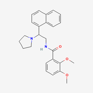 molecular formula C25H28N2O3 B2852422 2,3-dimethoxy-N-(2-(naphthalen-1-yl)-2-(pyrrolidin-1-yl)ethyl)benzamide CAS No. 942011-52-1
