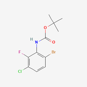 molecular formula C11H12BrClFNO2 B2852454 6-Bromo-3-chloro-2-fluoroaniline, N-BOC protected CAS No. 1820705-04-1