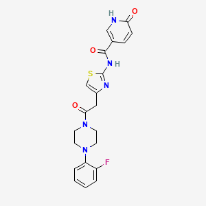 B2852456 N-(4-(2-(4-(2-fluorophenyl)piperazin-1-yl)-2-oxoethyl)thiazol-2-yl)-6-oxo-1,6-dihydropyridine-3-carboxamide CAS No. 946336-62-5