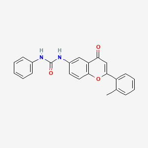 molecular formula C23H18N2O3 B2852458 1-(4-oxo-2-(o-tolyl)-4H-chromen-6-yl)-3-phenylurea CAS No. 923180-08-9
