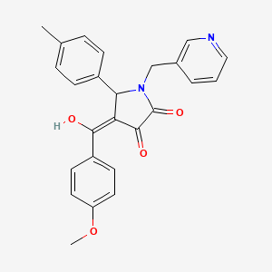 molecular formula C25H22N2O4 B2852465 3-hydroxy-4-(4-methoxybenzoyl)-1-(pyridin-3-ylmethyl)-5-(p-tolyl)-1H-pyrrol-2(5H)-one CAS No. 432005-09-9