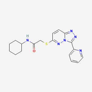 molecular formula C18H20N6OS B2852470 N-cyclohexyl-2-[(3-pyridin-2-yl-[1,2,4]triazolo[4,3-b]pyridazin-6-yl)sulfanyl]acetamide CAS No. 868967-76-4