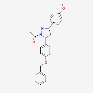 molecular formula C24H22N2O3 B2852472 1-{5-[4-(benzyloxy)phenyl]-3-(4-hydroxyphenyl)-4,5-dihydro-1H-pyrazol-1-yl}ethan-1-one CAS No. 838813-04-0