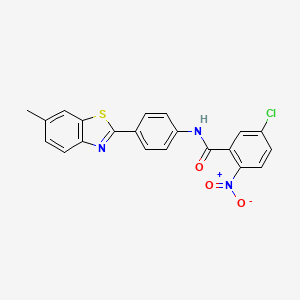 molecular formula C21H14ClN3O3S B2852473 5-chloro-N-[4-(6-methyl-1,3-benzothiazol-2-yl)phenyl]-2-nitrobenzamide CAS No. 330201-19-9