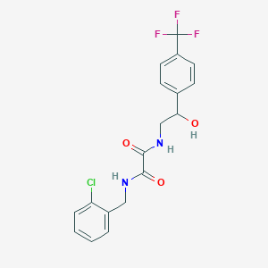 molecular formula C18H16ClF3N2O3 B2852474 N'-[(2-chlorophenyl)methyl]-N-{2-hydroxy-2-[4-(trifluoromethyl)phenyl]ethyl}ethanediamide CAS No. 1351644-75-1