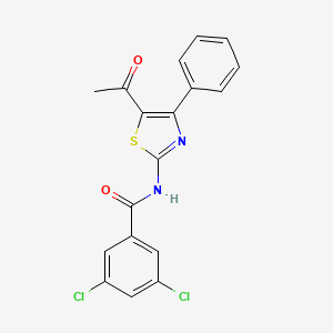 molecular formula C18H12Cl2N2O2S B2852476 N-(5-acetyl-4-phenyl-1,3-thiazol-2-yl)-3,5-dichlorobenzamide CAS No. 391221-33-3