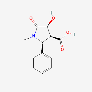 molecular formula C12H13NO4 B2852477 (2S,3S,4S)-4-Hydroxy-1-methyl-5-oxo-2-phenylpyrrolidine-3-carboxylic acid CAS No. 1969288-31-0