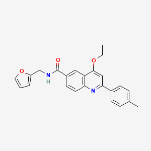 molecular formula C24H22N2O3 B2852482 4-ethoxy-N-(furan-2-ylmethyl)-2-(p-tolyl)quinoline-6-carboxamide CAS No. 1040636-32-5