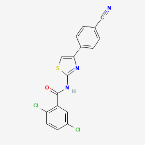 molecular formula C17H9Cl2N3OS B2852491 2,5-dichloro-N-[4-(4-cyanophenyl)-1,3-thiazol-2-yl]benzamide CAS No. 476282-16-3