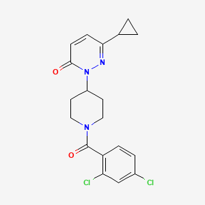 molecular formula C19H19Cl2N3O2 B2852492 6-Cyclopropyl-2-[1-(2,4-dichlorobenzoyl)piperidin-4-yl]pyridazin-3-one CAS No. 2320887-80-5