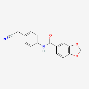 molecular formula C16H12N2O3 B2852506 N-[4-(cyanomethyl)phenyl]-1,3-benzodioxole-5-carboxamide CAS No. 524062-05-3
