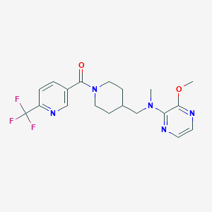 molecular formula C19H22F3N5O2 B2852512 3-methoxy-N-methyl-N-({1-[6-(trifluoromethyl)pyridine-3-carbonyl]piperidin-4-yl}methyl)pyrazin-2-amine CAS No. 2380079-12-7