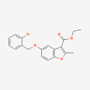 molecular formula C19H17BrO4 B2852535 Ethyl 5-[(2-bromophenyl)methoxy]-2-methyl-1-benzofuran-3-carboxylate CAS No. 308296-09-5